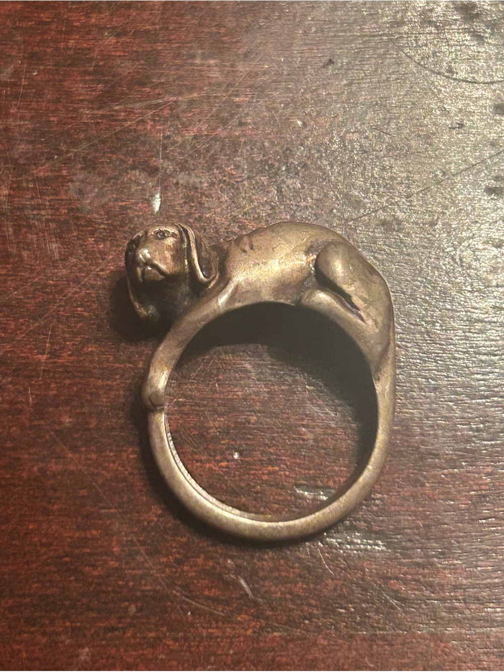 Vintage James Yesberger Sterling Silver Dog Ring Size 6.5